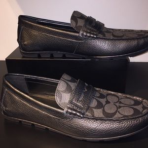 black coach loafers mens